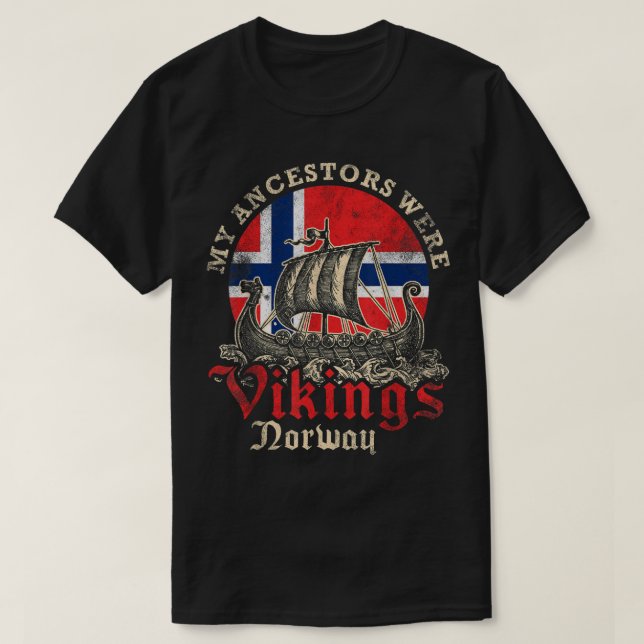 Flagga för Frakten Visa Norge T Shirt (Design framsida)
