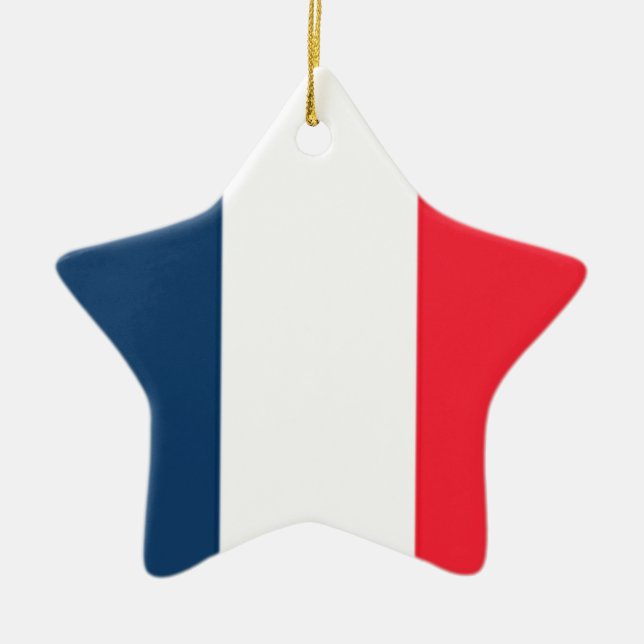 Flagga för fransk julgransprydnad keramik (Framsidan)