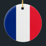 Flagga för fransk julgransprydnad keramik<br><div class="desc">Fransk Flagga Decor och tillbehör. Visa kärlek för Frankrike!</div>