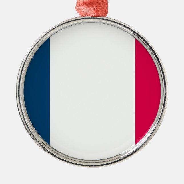 Flagga för fransk julgransprydnad metall (Framsidan)