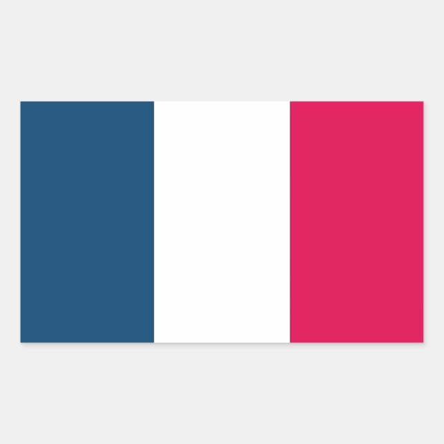 Flagga för fransk rektangulärt klistermärke (Framsida)