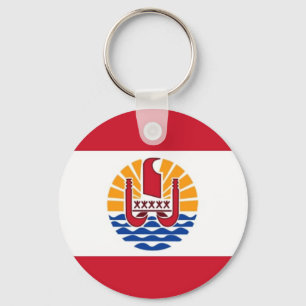 Flagga för franska Polynesia medborgarevärld Nyckelring