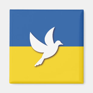Flagga för fredsduve i Ukraina Magnet