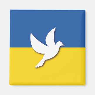 Flagga för fredsduve i Ukraina Magnet