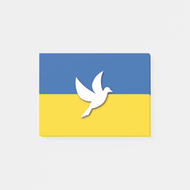 Flagga för fredsduve i Ukraina Post-it Block (Framsida)