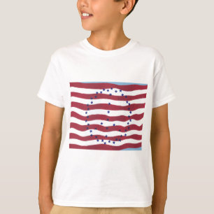 Flagga för Fredsteckenet rött vitt blått stjärnor  T-shirt