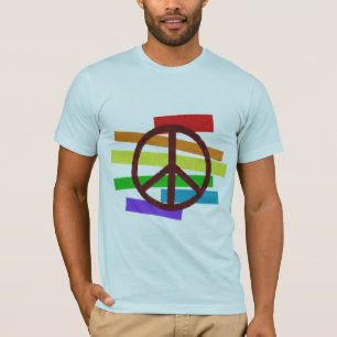 flagga för fredsymbolstichlike färger tee shirt