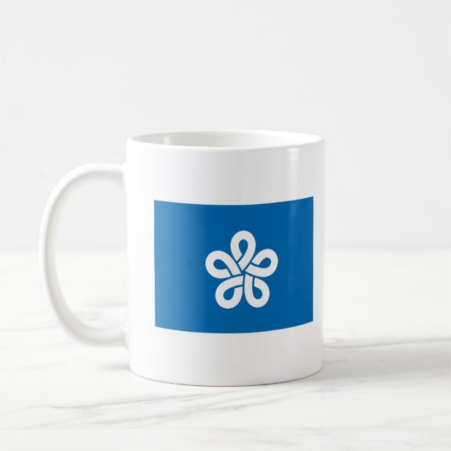 Flagga för Fukuoka prefektur, Japan Kaffemugg (Vänster)