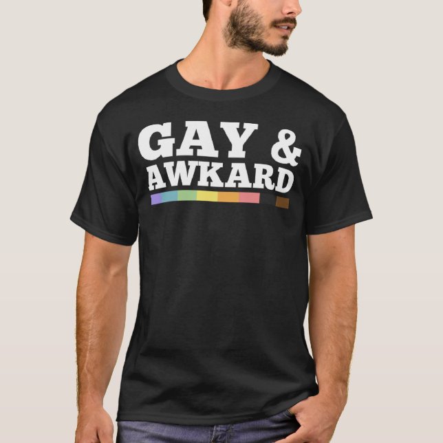 Flagga för Gay and Awkward Queer HGBTQ-Pride - min T Shirt (Framsida)