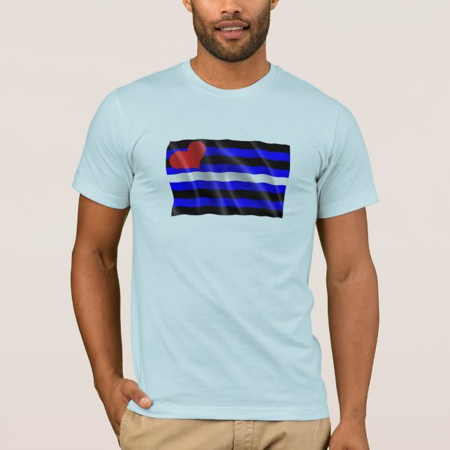 FLAGGA FÖR GAY HUMORLÄDERPRIDE TEE SHIRT (Framsida)