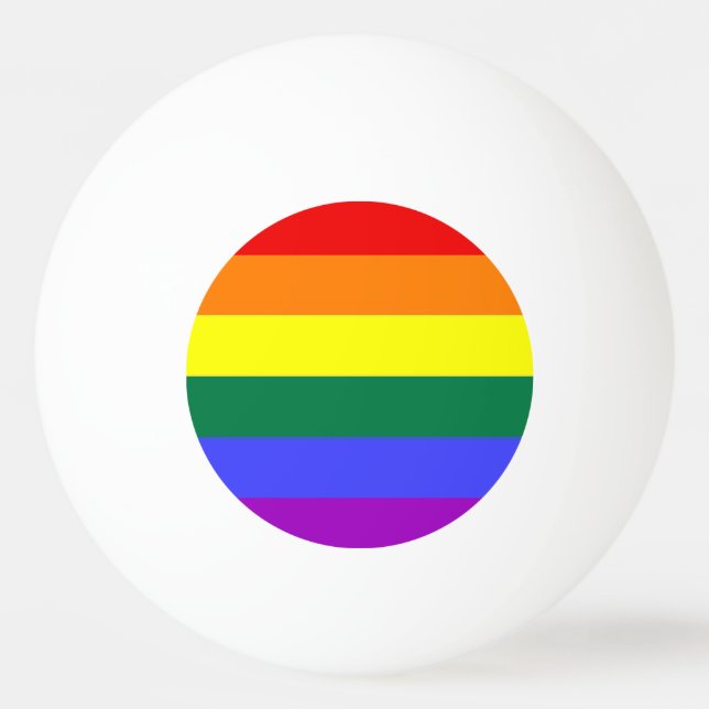 Flagga för Gay Lesbisk LGBT Rainbow Pride Pingisboll (Baksidan)