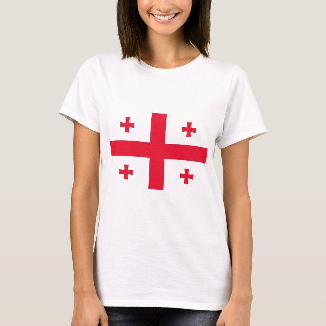 Flagga för Georgien (land) T Shirt (Framsida)