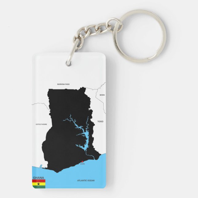 flagga för ghana landkarta (Baksidan)