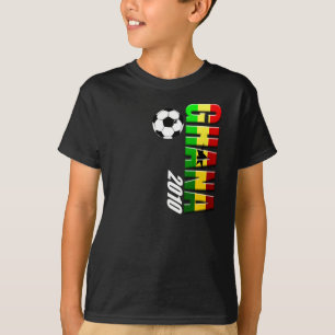 Flagga för Ghana vertikal fotbolllogotyp av Ghana Tee Shirt