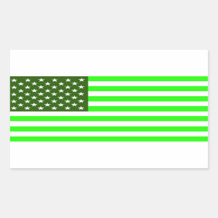 flagga för grönt för United States Amerika Rektangulärt Klistermärke