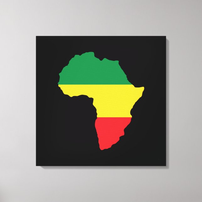 Flagga för grönt, Guld och röd Afrika Canvastryck (Framsida)