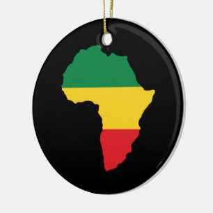 Flagga för grönt, Guld och röd Afrika Julgransprydnad Keramik