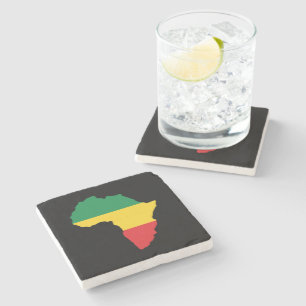 Flagga för grönt, Guld och röd Afrika Stenunderlägg