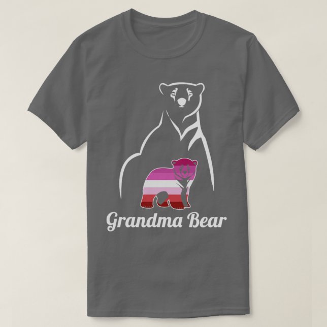 Flagga för HBT-Lesbisk Grandma Bear Lesbisk Pride  T Shirt (Design framsida)