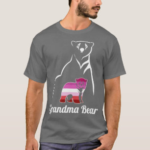 Flagga för HBT-Lesbisk Grandma Bear Lesbisk Pride T Shirt