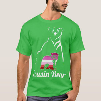 Flagga för HBT-Lesbisk-kusin med Lesbisken Bear T Shirt