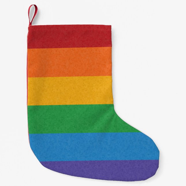 Flagga för HBT TQ-Pridet för regnbåge, färgad Liten Julstrumpa (Framsidan)