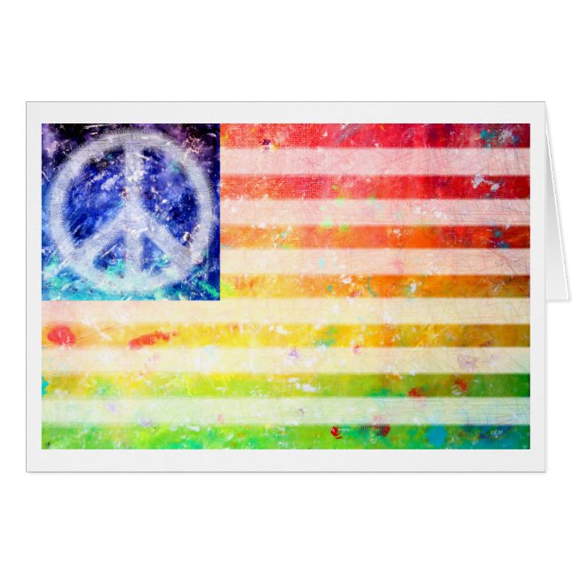 Flagga för Hippiefredfreak Hälsningskort (Framsidan Horizontal)
