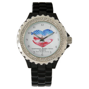 Flagga för hjärta för militär veteran för *~* armbandsur
