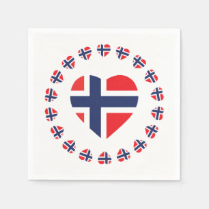 FLAGGA FÖR HJÄRTA norgar Pappersservett