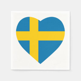 FLAGGA FÖR HJÄRTA sverigar Pappersservett