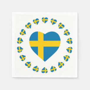 FLAGGA FÖR HJÄRTA sverigar Pappersservett