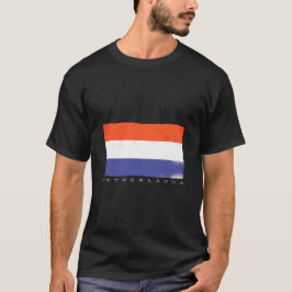 Flagga för Holland med Nederländerna text T Shirt