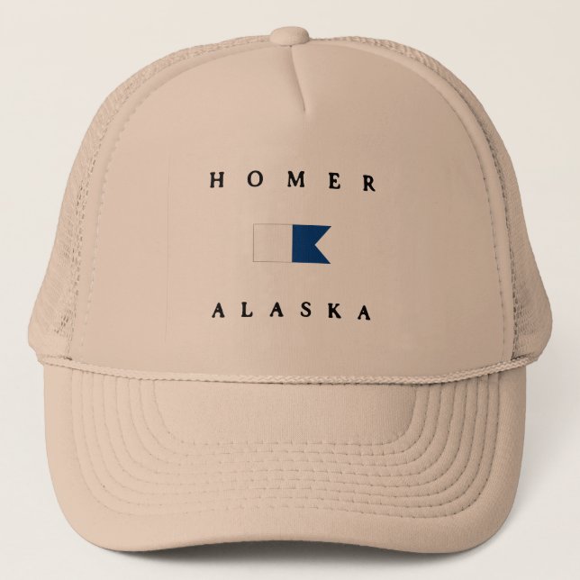 Flagga för Homer Alaska alfabetiskdyk Keps (Framsida)