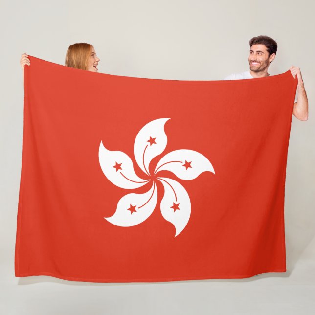Flagga för Hong Kong Fleecefilt (På plats)
