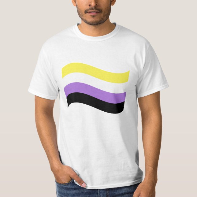 Flagga för icke-binär Wave T Shirt (Framsida)