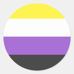 Flagga för icke-binärt/Enby-Pride Runt Klistermärke