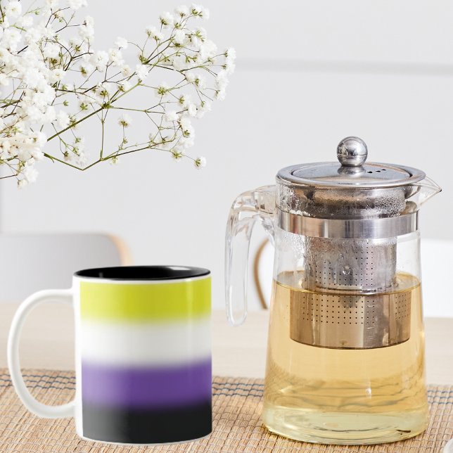 Flagga för icke-binärt övertoningsPride - icke-bin Två-Tonad Mugg (Skapare uppladdad)