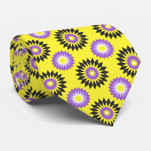 Flagga för icke-binärt pride/gult blomma mönster slips