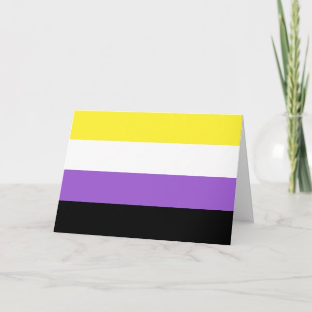 Flagga för icke-binärt Pride Kort (Framsida)