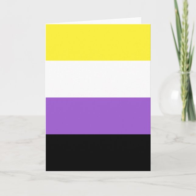 Flagga för icke-binärt Pride Kort (Framsida)