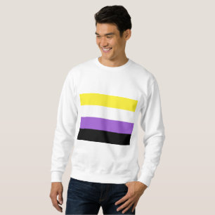 Flagga för icke-binärt Pride Lång Ärmad Tröja