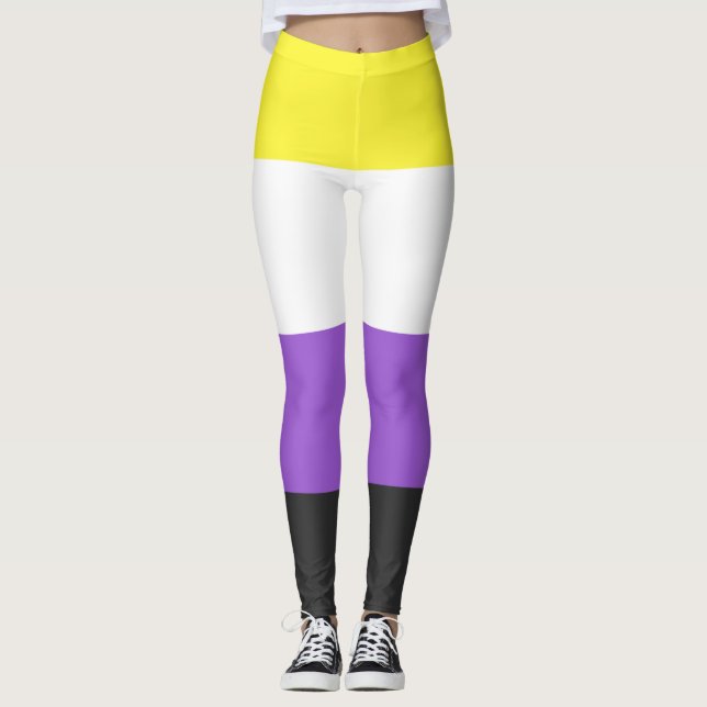 Flagga för icke-binärt Pride Leggings (Framsida)