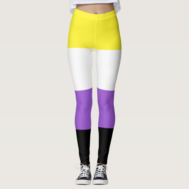 Flagga för icke-binärt Pride Leggings (Framsida)