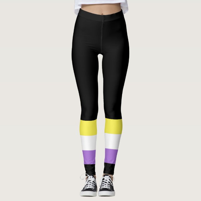 Flagga för icke-binärt Pride Leggings (Framsida)