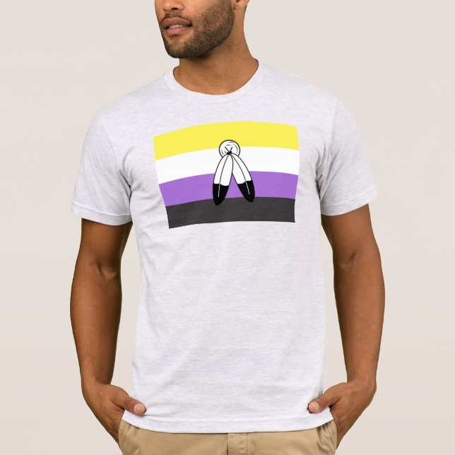 Flagga för icke-binärt Pride med två egenskaper T Shirt (Framsida)