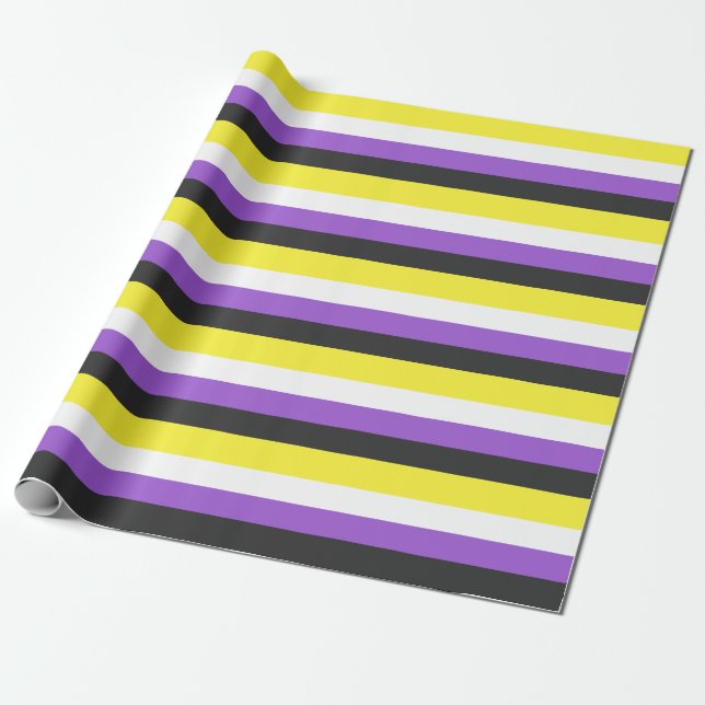 Flagga för icke-binärt Pride Presentpapper (Utrullad)