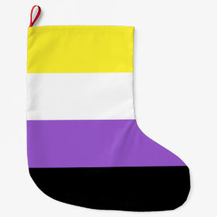 Flagga för icke-binärt Pride Stor Julstrumpa