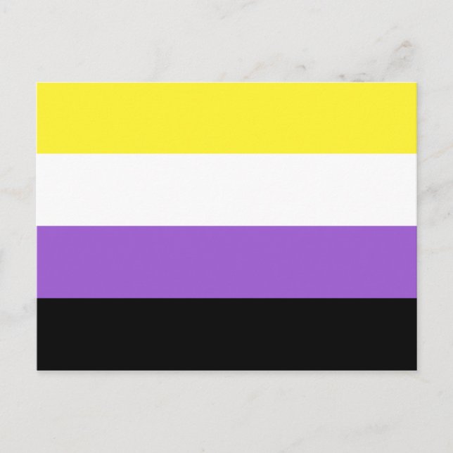Flagga för icke-binärt Pride Vykort (Framsida)
