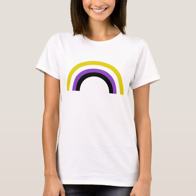 Flagga för icke-binärt regnbåge, icke-binärt Pride T Shirt (Framsida)