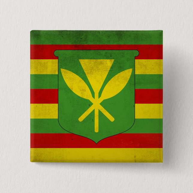 Flagga för inhemska hawaiianer knapp (Framsida)